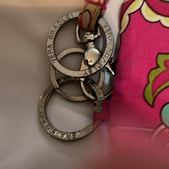 Vera Bradley Black Fabric Zip Around Wallet & Pink Floral VB ID Lanyard - Picture 5 of 14